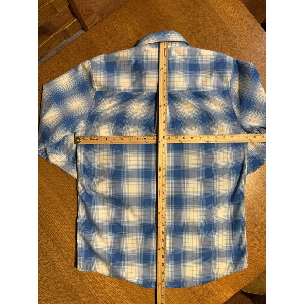 Dixxon The Winfield Flannel Shirt Mens M Blue Plaid Snap Front Dave Winfield - Picture 9 of 10